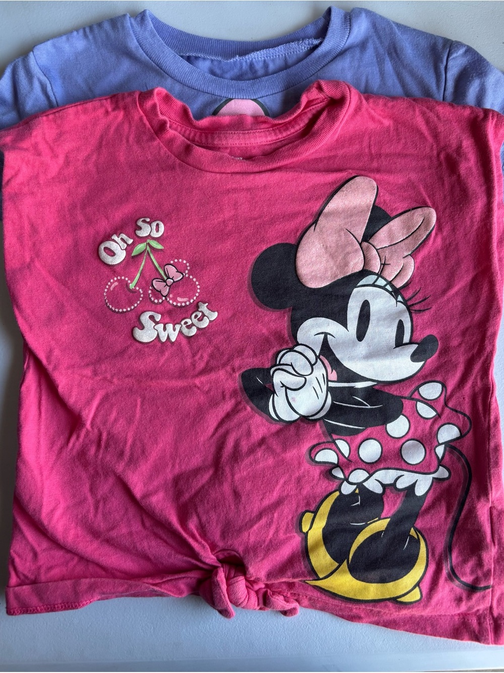 Disney Pink Minnie Mouse Graphic Tee with Knot Front